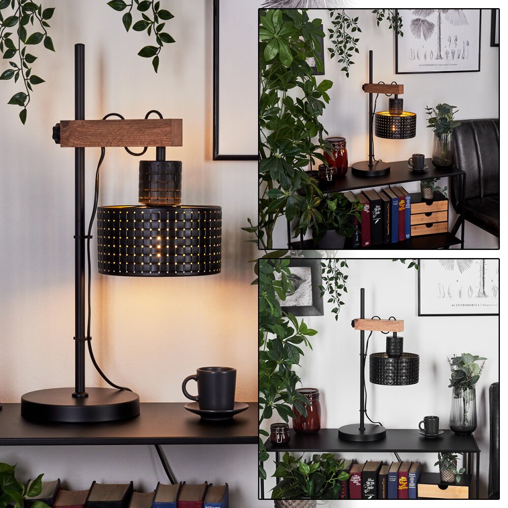 Chabian lampka nocna Brązowy, Wygląd drewna, Czarny, 1-punktowy main product photo