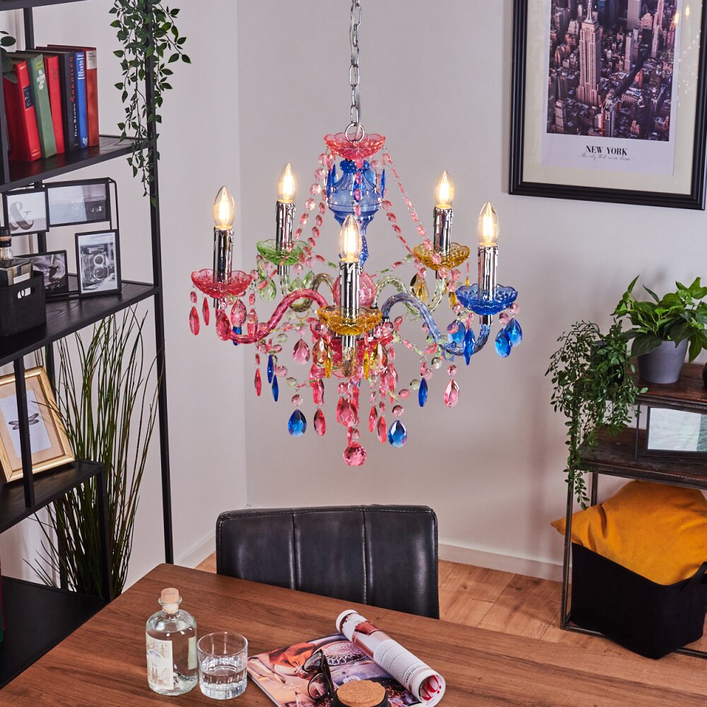 Malmback Żyrandol Kolorowy, Chrom, 5-punktowe main product photo