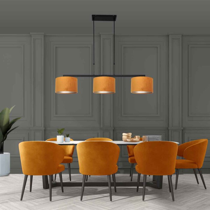 Steinhauer Stang Lampa Wisząca Czarny, 3-punktowe