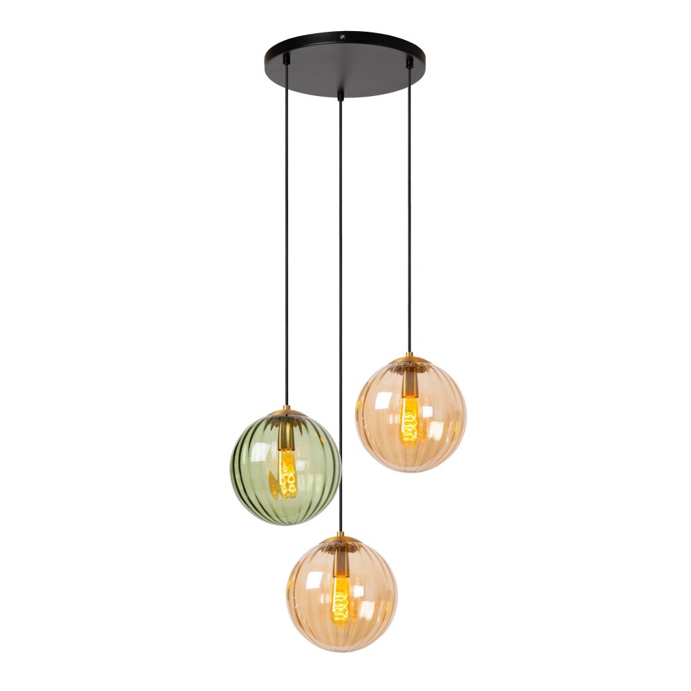 Lucide MONSARAZ Lampa Wisząca Czarny, 3-punktowe main product photo