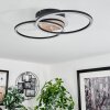Audouin Lampa Sufitowa LED Wygląd drewna, Czarny, 1-punktowy, Zdalne sterowanie