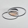 Audouin Lampa Sufitowa LED Wygląd drewna, Czarny, 1-punktowy, Zdalne sterowanie