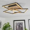 Oberegg Lampa Sufitowa LED Wygląd drewna, Czarny, 1-punktowy, Zdalne sterowanie