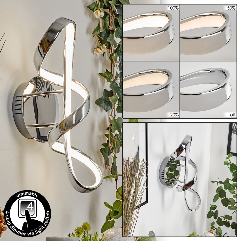 Dauntey Lampa ścienna LED Chrom, Biały, 1-punktowy main product photo