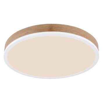 Globo DORO Lampa Sufitowa LED Wygląd drewna, Biały, 1-punktowy