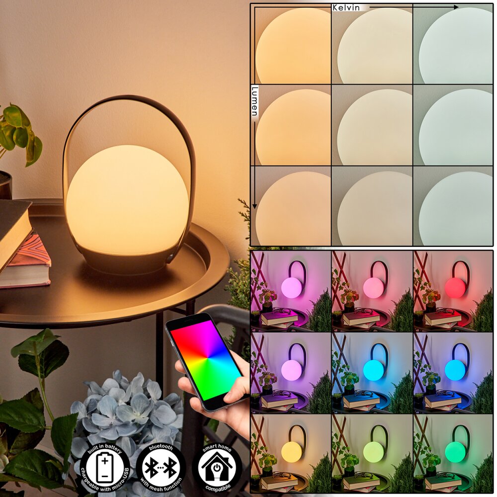 Fair Lampa stołowa LED Czarny, 1-punktowy, Zmieniacz kolorów main product photo