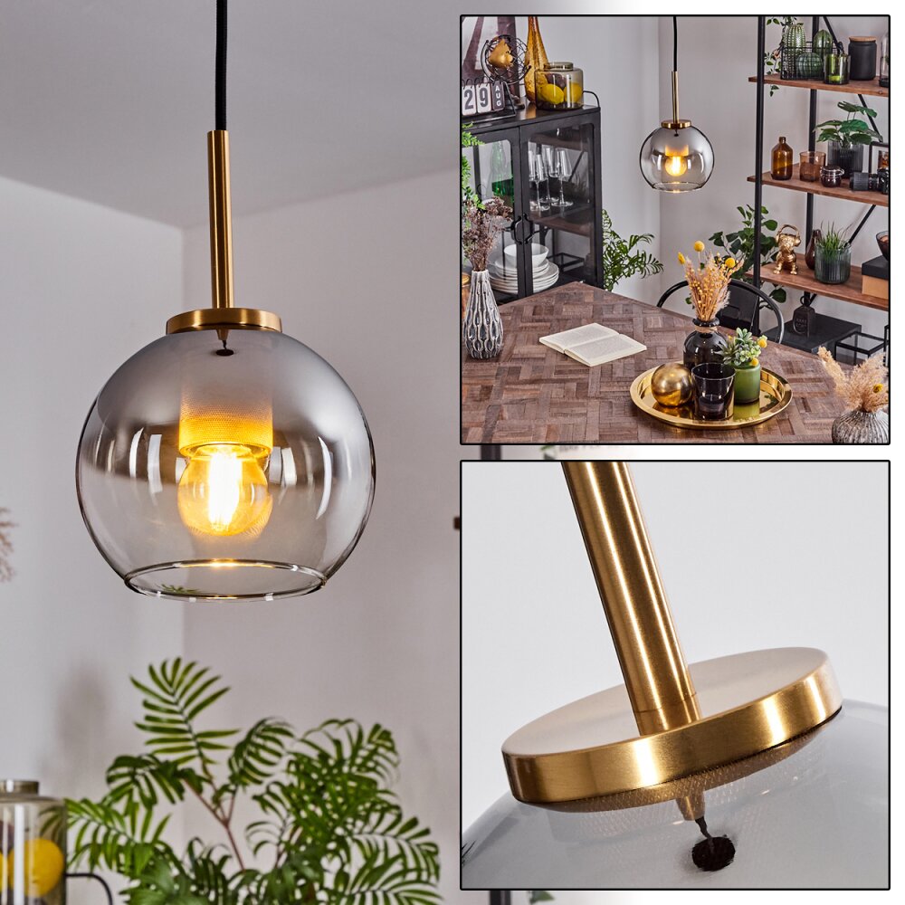 Koyoto Lampa Wisząca Szkło 15 cm Złoty, Czarny, 1-punktowy main product photo