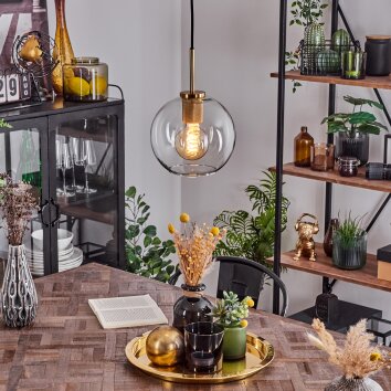 Koyoto Lampa Wisząca Szkło 20 cm złoty, czarny, 1-punktowy