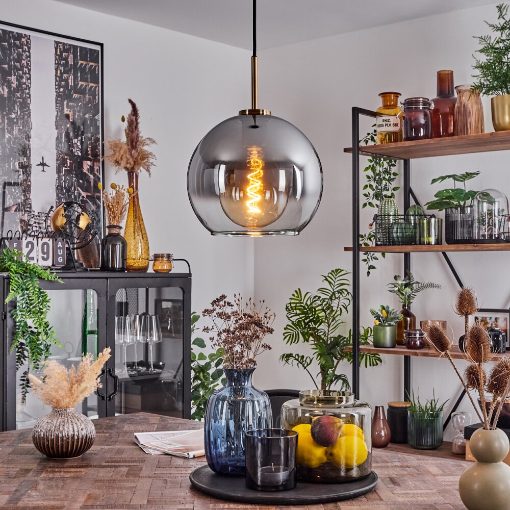 Koyoto Lampa Wisząca Szkło 25 cm Stary mosiądz, 1-punktowy main product photo