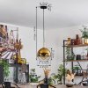 Koyoto Lampa Wisząca Szkło 25 cm Złoty, Czarny, 1-punktowy