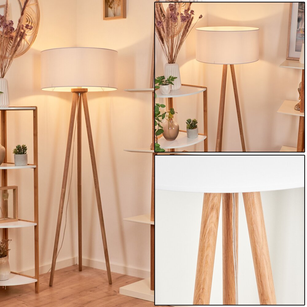 Saladillo Lampa Stojąca Ciemne drewno, Biały, 1-punktowy main product photo