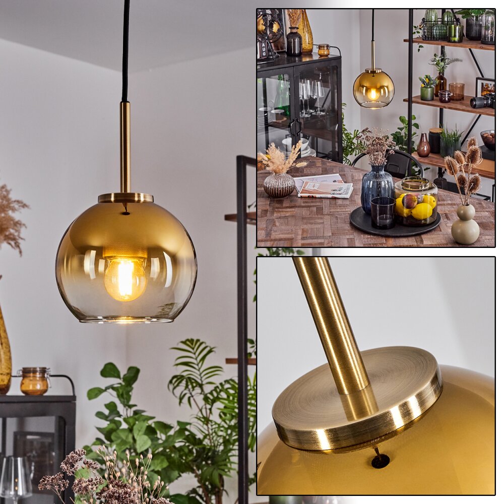 Koyoto Lampa Wisząca Szkło 15 cm Stary mosiądz, 1-punktowy main product photo