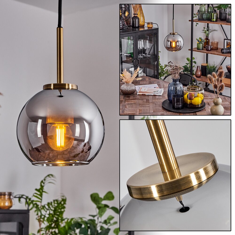 Koyoto Lampa Wisząca Szkło 15 cm Stary mosiądz, 1-punktowy main product photo