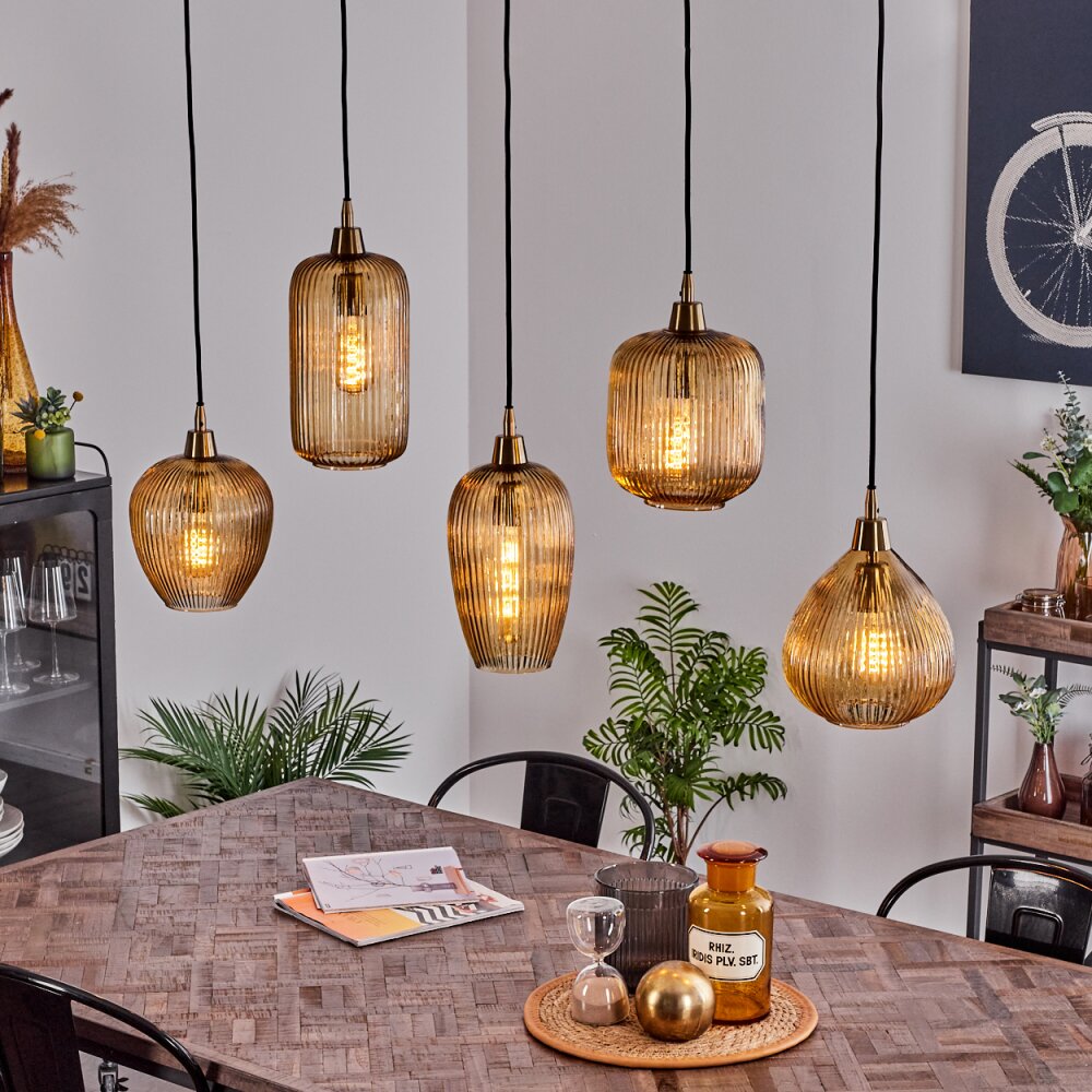 Iraola Lampa Wisząca Złoty, Czarny, 5-punktowe main product photo