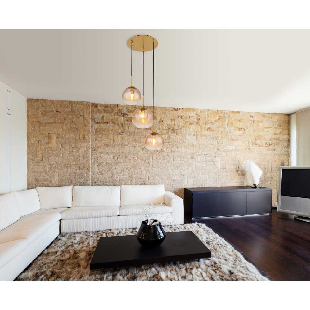 Globo JAMESSA Lampa Wisząca Mosiądz, 3-punktowe main product photo