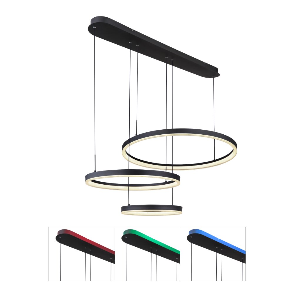 Globo AUGUSTO Lampa Wisząca LED Złoty, Czarny, 2-punktowe, Zdalne sterowanie, Zmieniacz kolorów main product photo