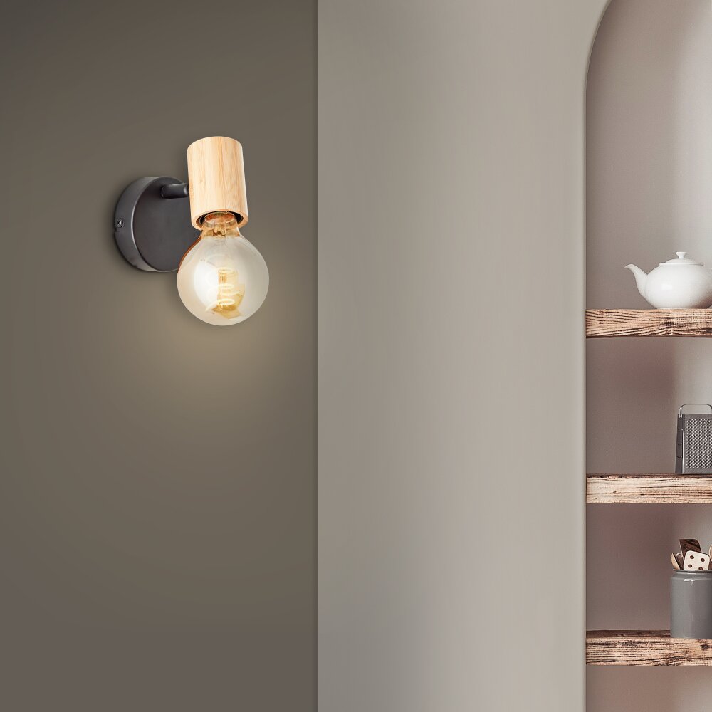 Brilliant Kerry Lampa ścienna Ecru, Czarny, 1-punktowy main product photo