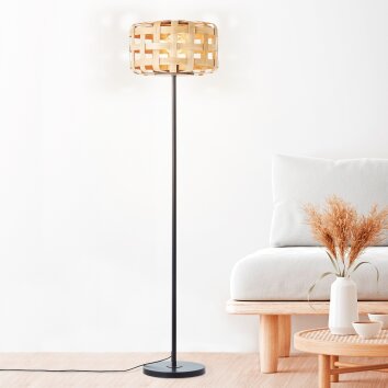 Brilliant Woodline Lampa Stojąca Czarny, 1-punktowy