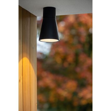Lucide DERBY Lampa Sufitowa zewnętrzna LED Czarny, 1-punktowy