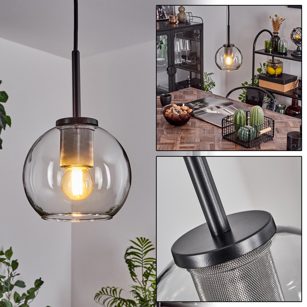 Koyoto Lampa Wisząca Szkło 15 cm Stal nierdzewna, Czarny, 1-punktowy main product photo