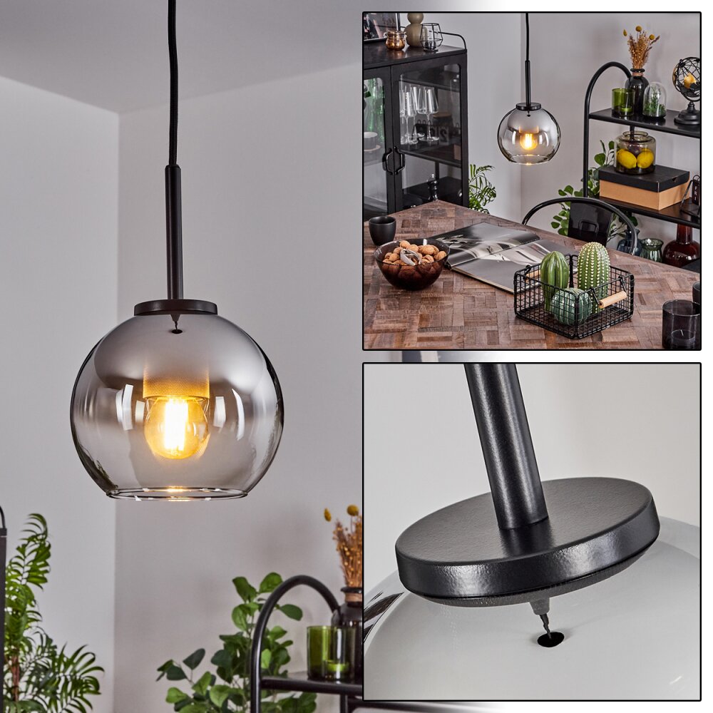 Koyoto Lampa Wisząca Szkło 15 cm Stal nierdzewna, Czarny, 1-punktowy main product photo