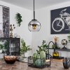 Koyoto Lampa Wisząca Szkło 15 cm Stal nierdzewna, Czarny, 1-punktowy