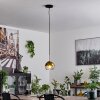 Koyoto Lampa Wisząca Szkło 15 cm Czarny, Srebrny, 1-punktowy