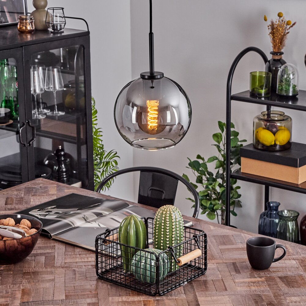 Koyoto Lampa Wisząca Szkło 20 cm Stal nierdzewna, Czarny, 1-punktowy main product photo