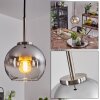 Koyoto Lampa Wisząca Szkło 15 cm Czarny, Srebrny, 1-punktowy