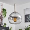 Koyoto Lampa Wisząca Szkło 15 cm Czarny, Srebrny, 1-punktowy