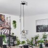 Koyoto Lampa Wisząca Szkło 15 cm Czarny, Srebrny, 1-punktowy