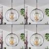 Koyoto Lampa Wisząca Szkło 20 cm Czarny, Srebrny, 1-punktowy