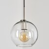 Koyoto Lampa Wisząca Szkło 20 cm Czarny, Srebrny, 1-punktowy