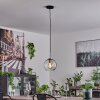 Koyoto Lampa Wisząca Szkło 20 cm Czarny, Srebrny, 1-punktowy