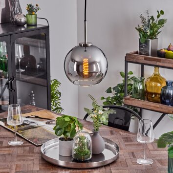 Koyoto Lampa Wisząca Szkło 20 cm Czarny, Srebrny, 1-punktowy Koyoto Lampa Wisząca Szkło 20 cm Czarny, Srebrny, 1-punktowy