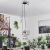 Koyoto Lampa Wisząca Szkło 15 cm Czarny, Srebrny, 1-punktowy