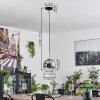 Koyoto Lampa Wisząca Szkło 20 cm Czarny, Srebrny, 1-punktowy