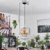 Koyoto Lampa Wisząca Szkło 25 cm Czarny, Srebrny, 1-punktowy