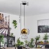 Koyoto Lampa Wisząca Szkło 20 cm Czarny, Srebrny, 1-punktowy