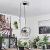 Koyoto Lampa Wisząca Szkło 25 cm Czarny, Srebrny, 1-punktowy