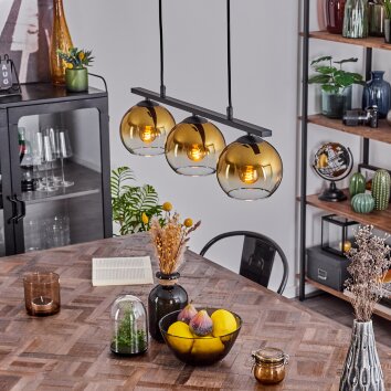 Koyoto Lampa Wisząca Szkło 15 cm Złoty, 3-punktowe