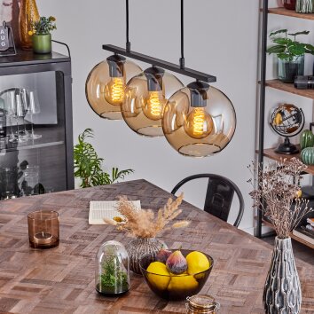 Koyoto Lampa Wisząca Szkło 20 cm W kolorze bursztynu, 3-punktowe Koyoto Lampa Wisząca Szkło 20 cm W kolorze bursztynu, 3-punktowe