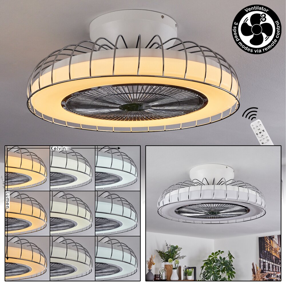 Burmeister wentylator sufitowy LED Biały, 1-punktowy, Zdalne sterowanie main product photo