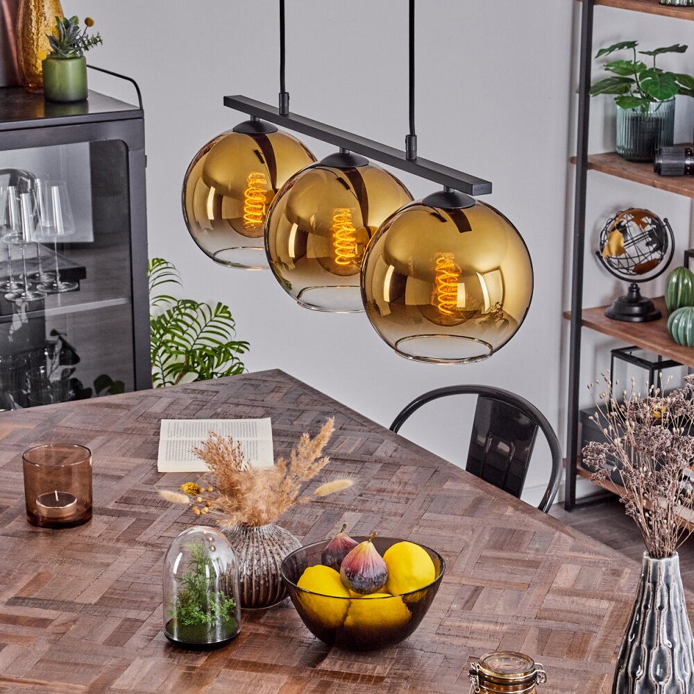 Koyoto Lampa Wisząca Szkło 20 cm Złoty, Przezroczysty, 3-punktowe main product photo