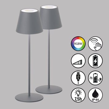 FHL easy Cosenza lampka nocna  2 Zestaw LED Szary, 1-punktowy, Zmieniacz kolorów