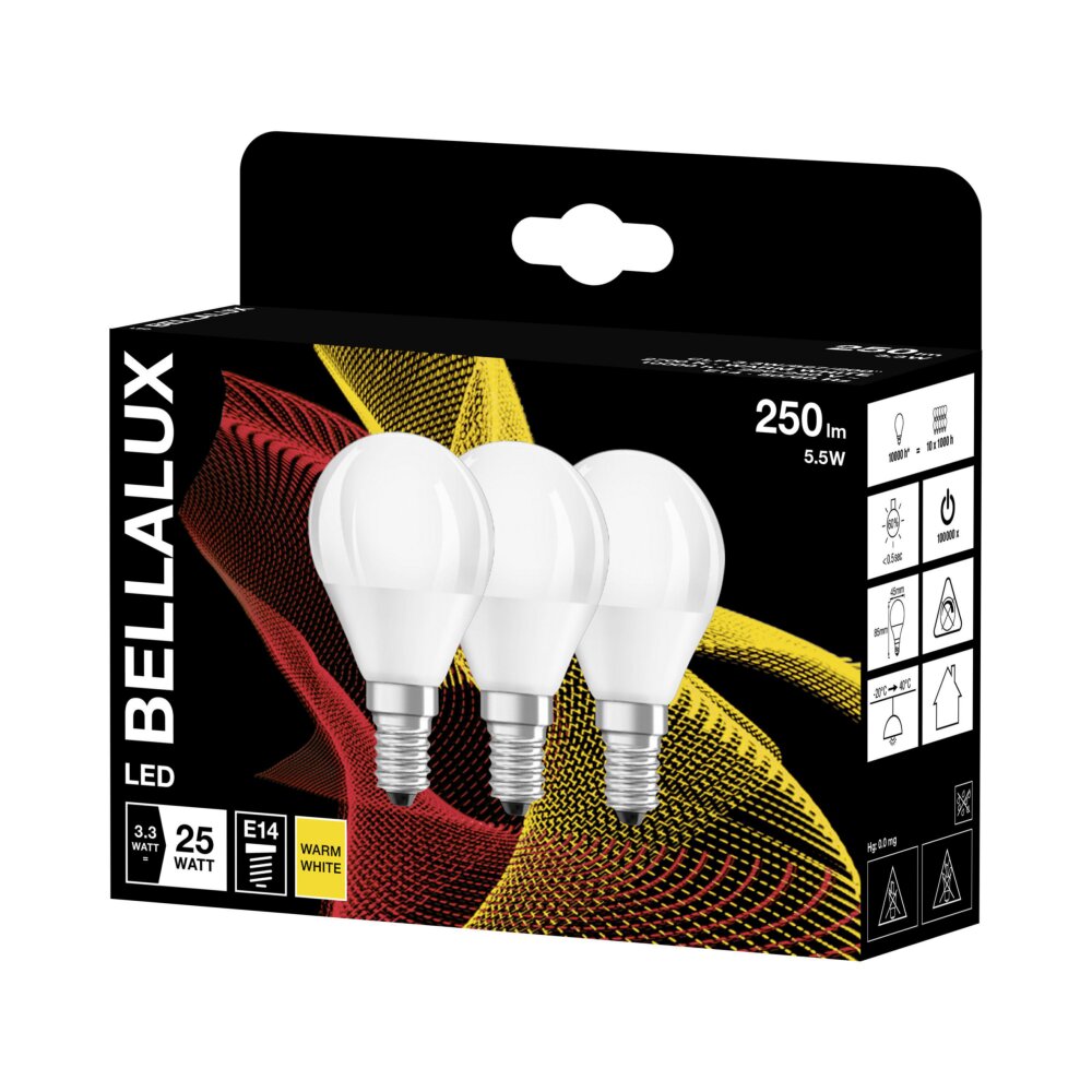 BELLALUX Zestaw 3 lamp LED E14 3,3 W 2700 kelwin 250 lumenówów main product photo