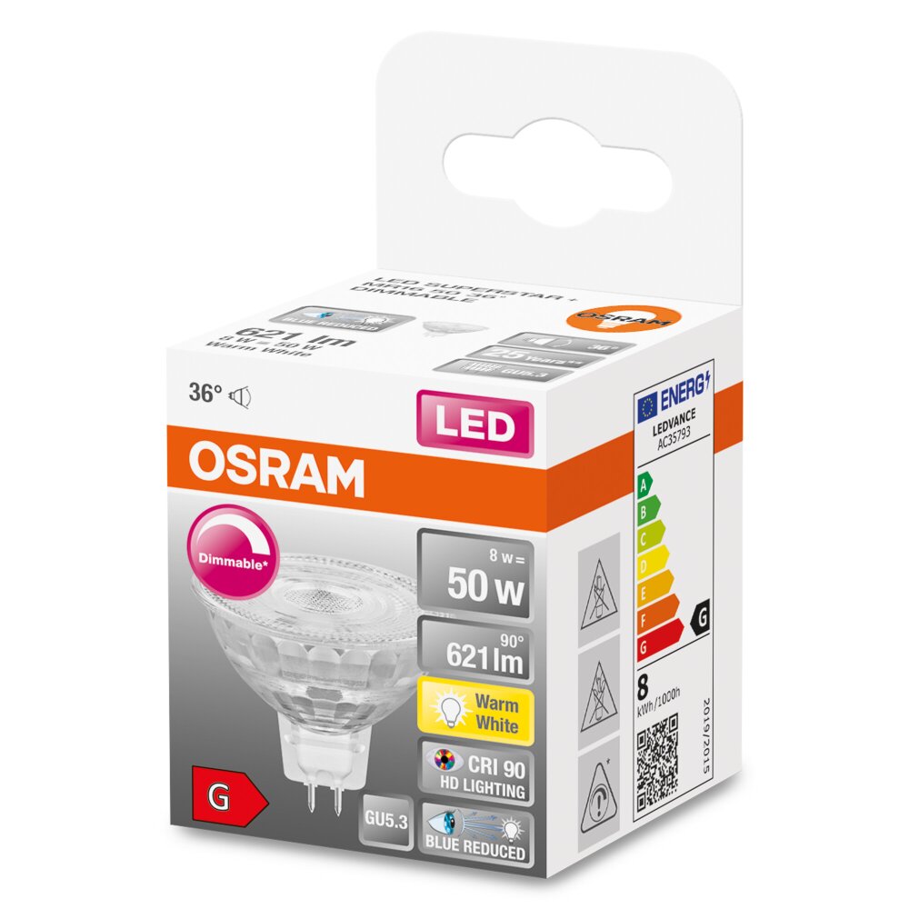 OSRAM SUPERSTAR PLUS LED GU5.3 8 W 2700 kelwin 621 lumenówów main product photo