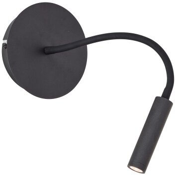 Brilliant Jutta Lampa ścienna LED Czarny, 1-punktowy