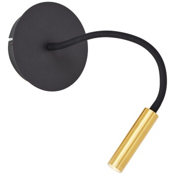Brilliant Jutta Lampa ścienna LED Czarny, 1-punktowy