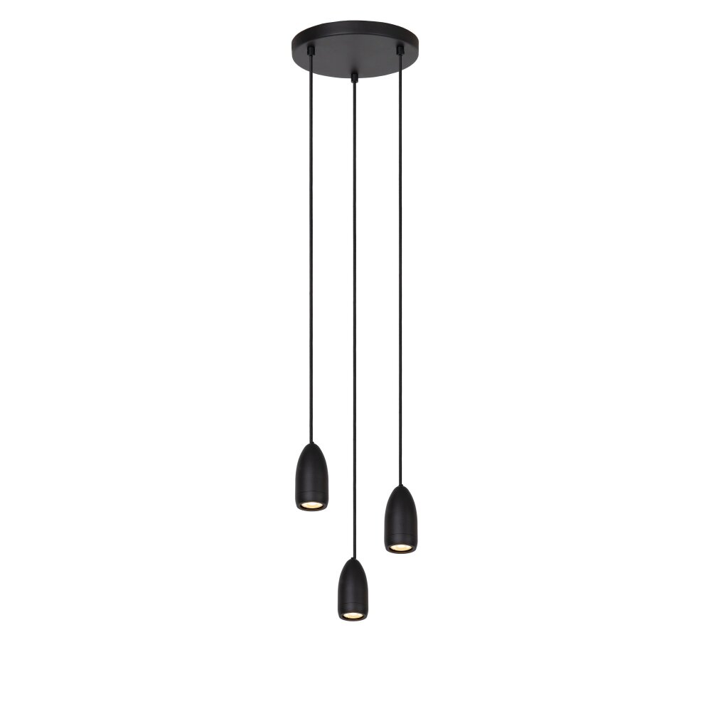 Lucide EVORA Lampa Wisząca Czarny, 3-punktowe main product photo